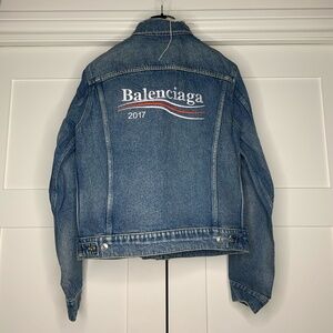 Balenciaga Campaign Logo Embroidered Denim Jacket